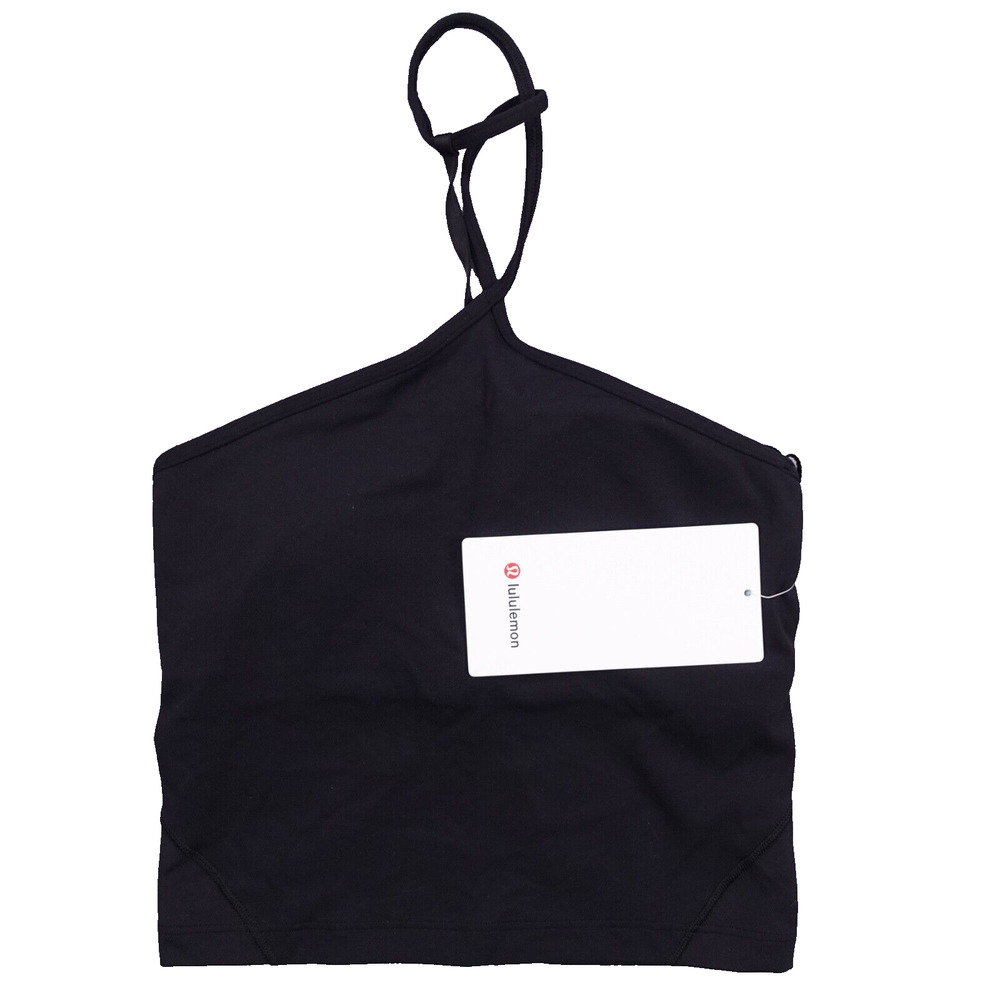 New Lululemon Size 0 Align T Strap Tank BLK Black Shelf Bra Nulu $68